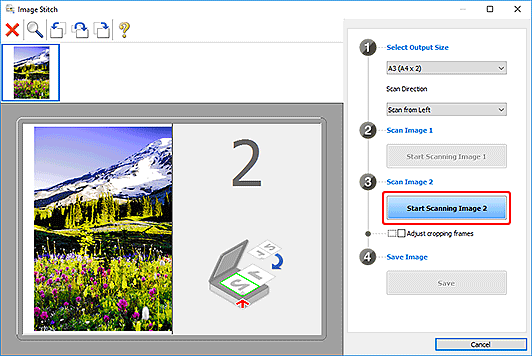figure: Image Stitch window